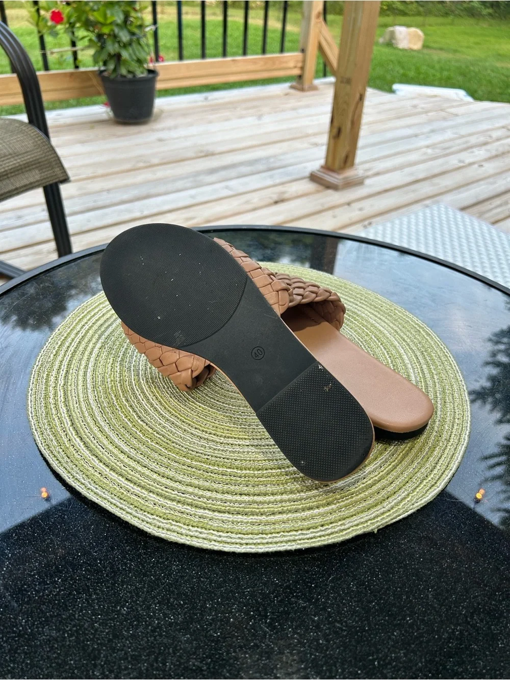 Woven Slide Sandals in Tan - Comfortable Everyday Women’s Slides